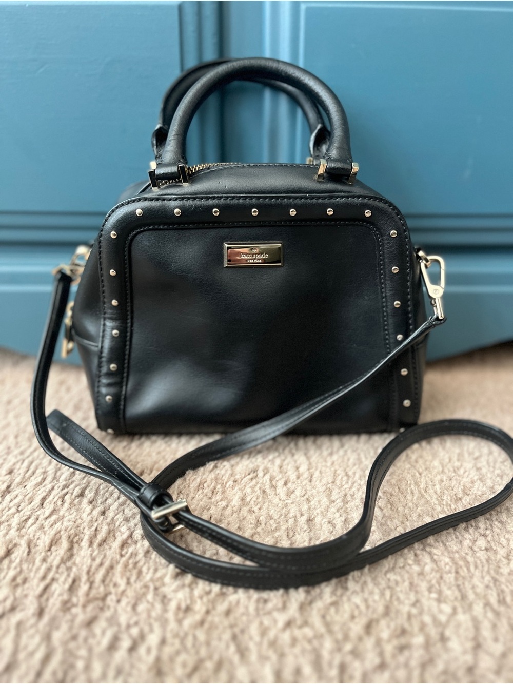 Kate Spade New York Black Studded Satchel
